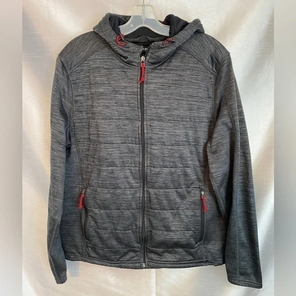 BC Clothing Expedition Heathered Grey Mountain Hooded Jacket Mens LG - Picture 15 of 15